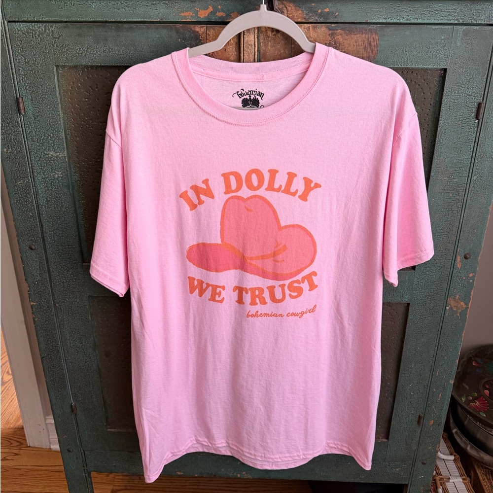 Bohemian Cowgirl “In Dolly We Trust” Graphic Tee